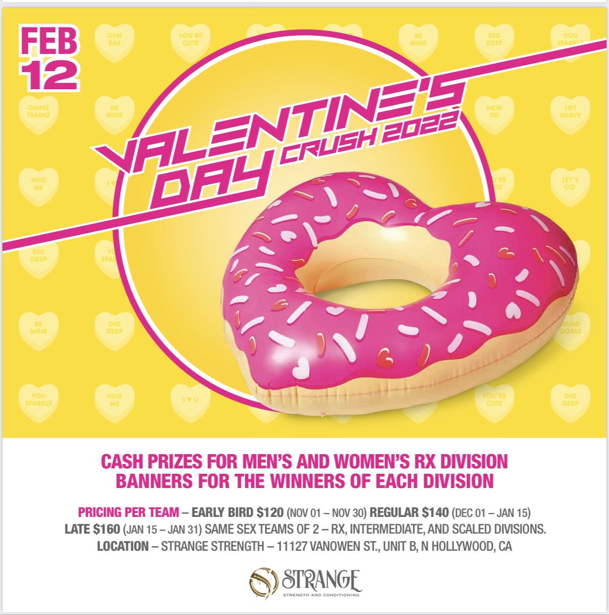 Valentine’s Day Crush at STRANGE Strength and Conditioning   logo