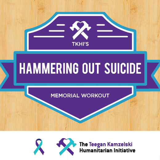 Teegan Kamzelski Humanitarian Initiative 2nd Annual Hammering Out Suicide Memorial Workout logo