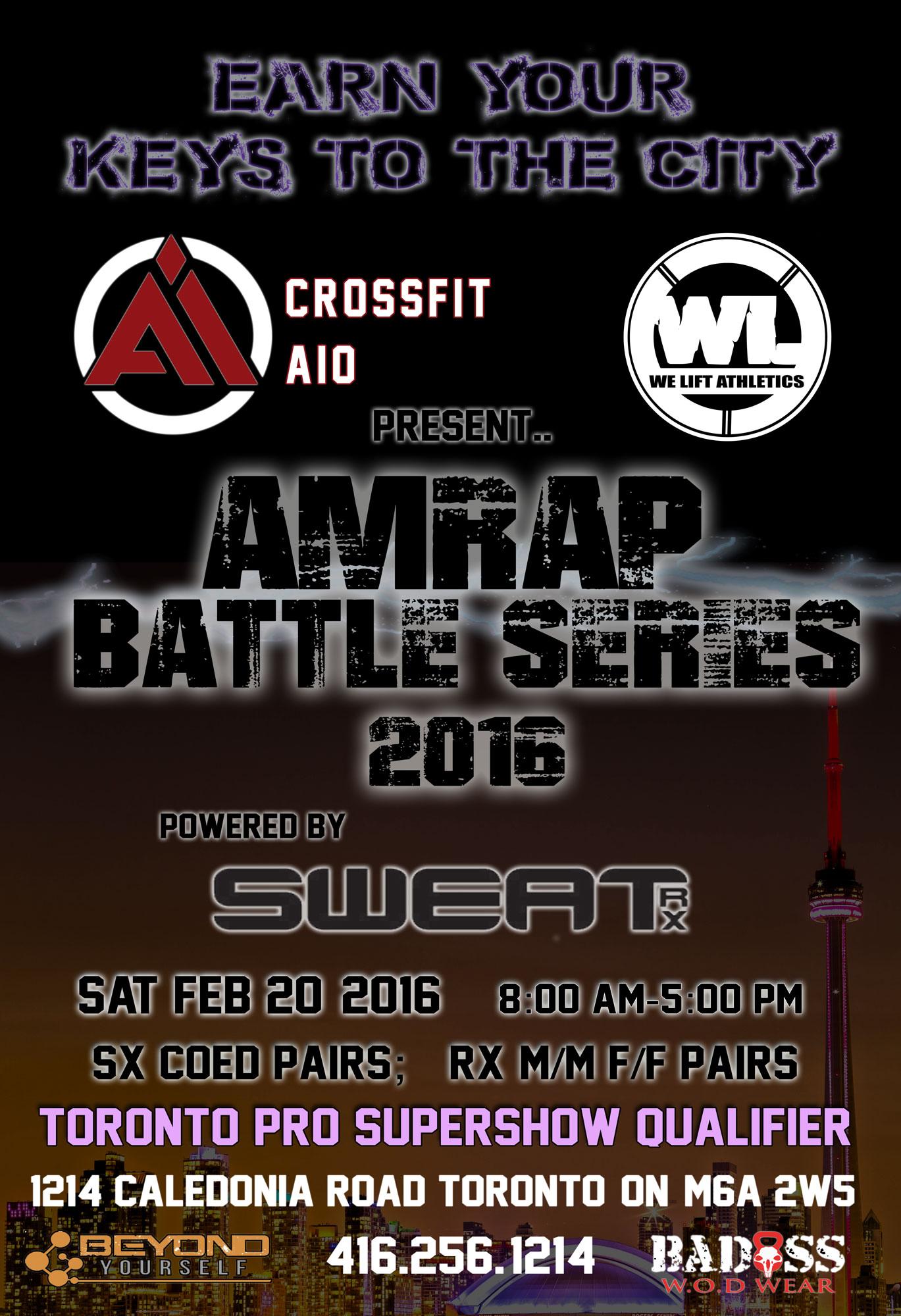 AMRAP Battle Series 2016 Powered By SWEAT RX at CrossFit AIO logo