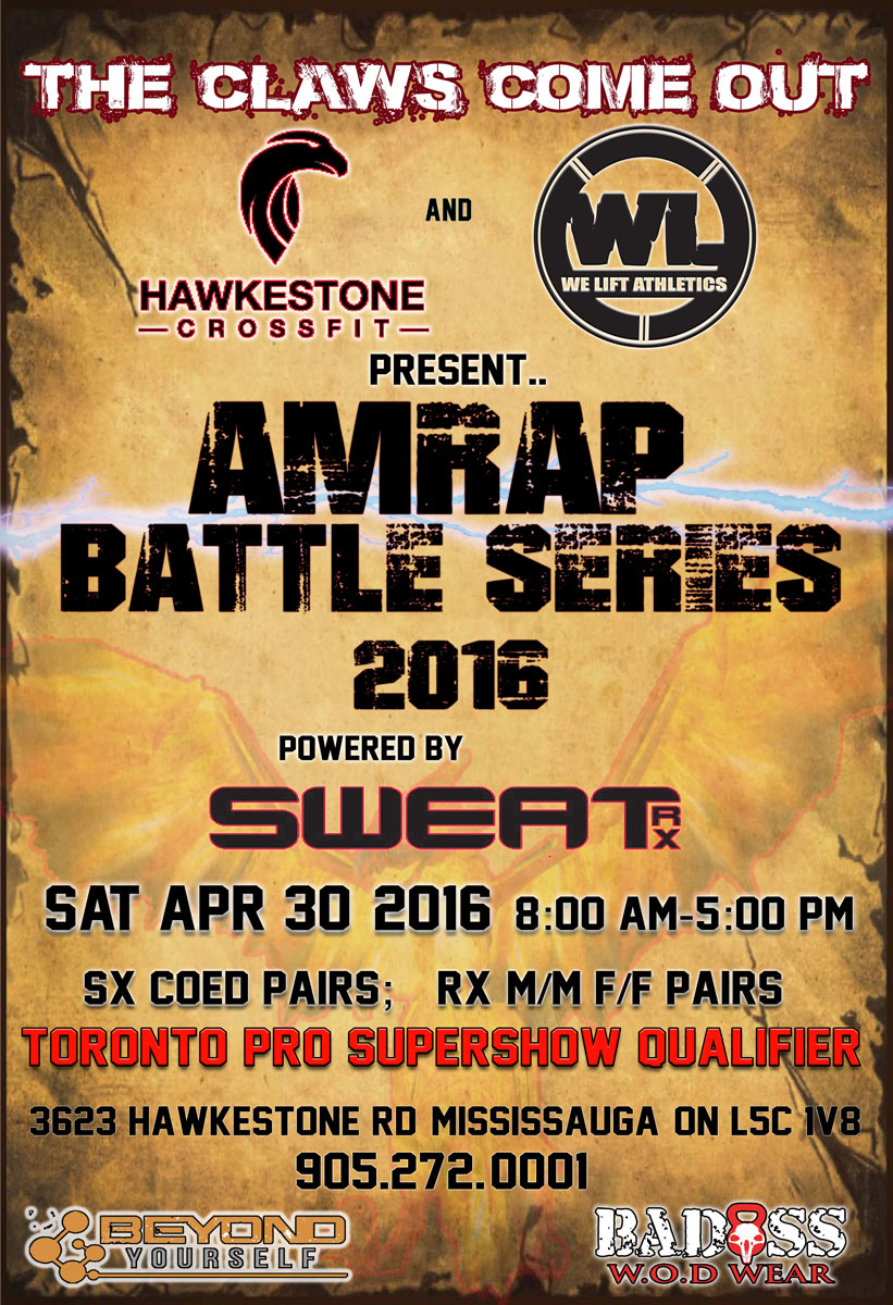 AMRAP BATTLE Series 2016 Powered By SWEAT RX at Hawkestone CrossFit  logo