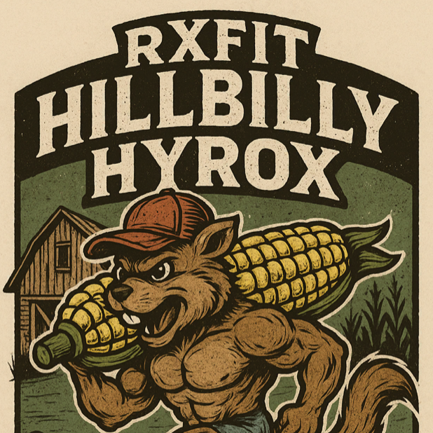 RxFit Hillbilly HYROX - A Team (2) Fitness Race with Backwoods Grit logo