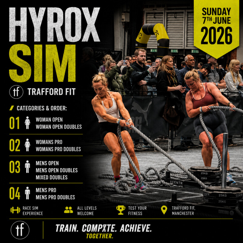 HYROX SIM // SINGLES // MANCHESTER // TRAFFORD FIT logo
