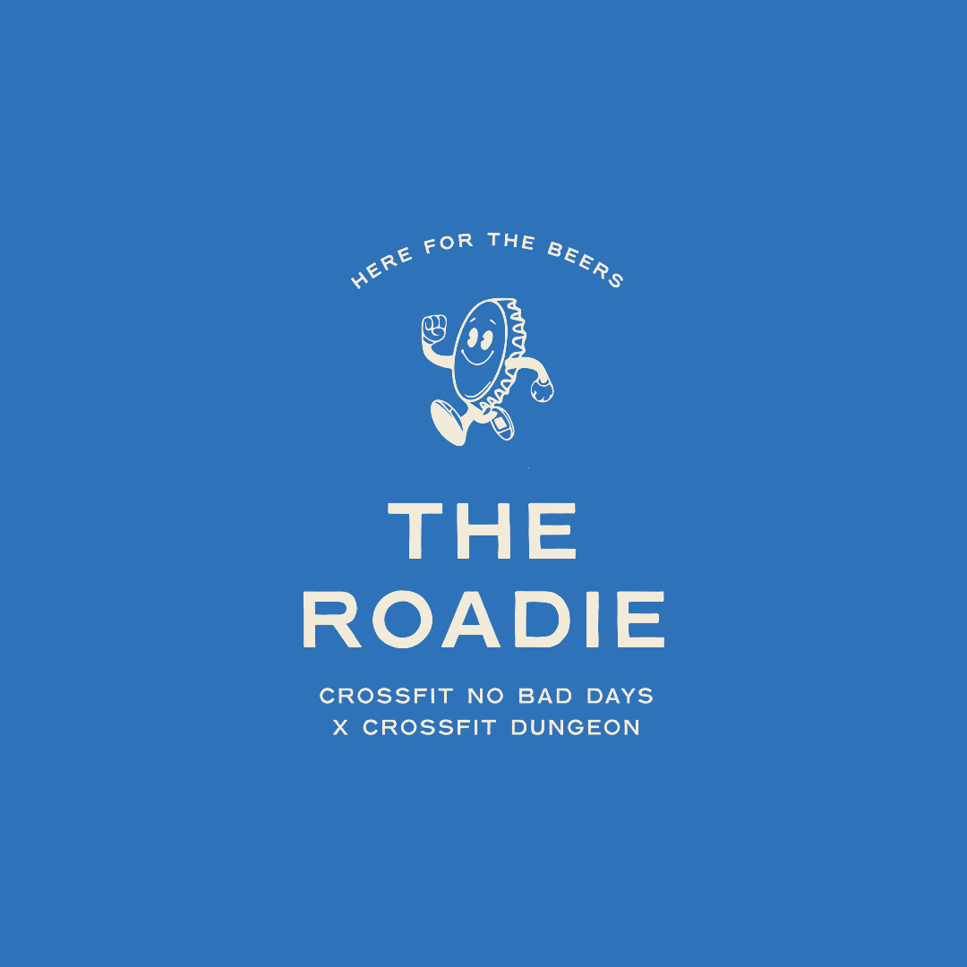 THE ROADIE. "Here for the beers" logo