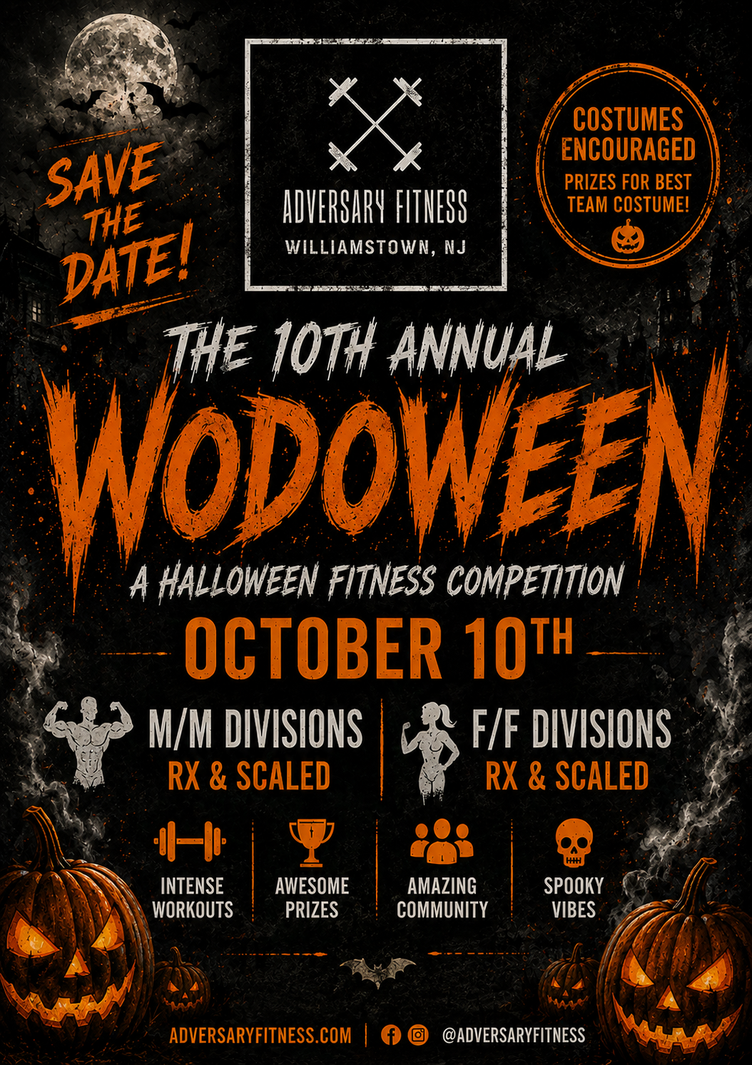 Adversary Fitness 10th Annual Wodoween logo