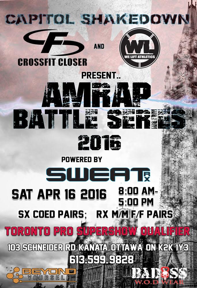 AMRAP BATTLE Series 2016 Powered By SWEAT RX at CrossFit Closer logo