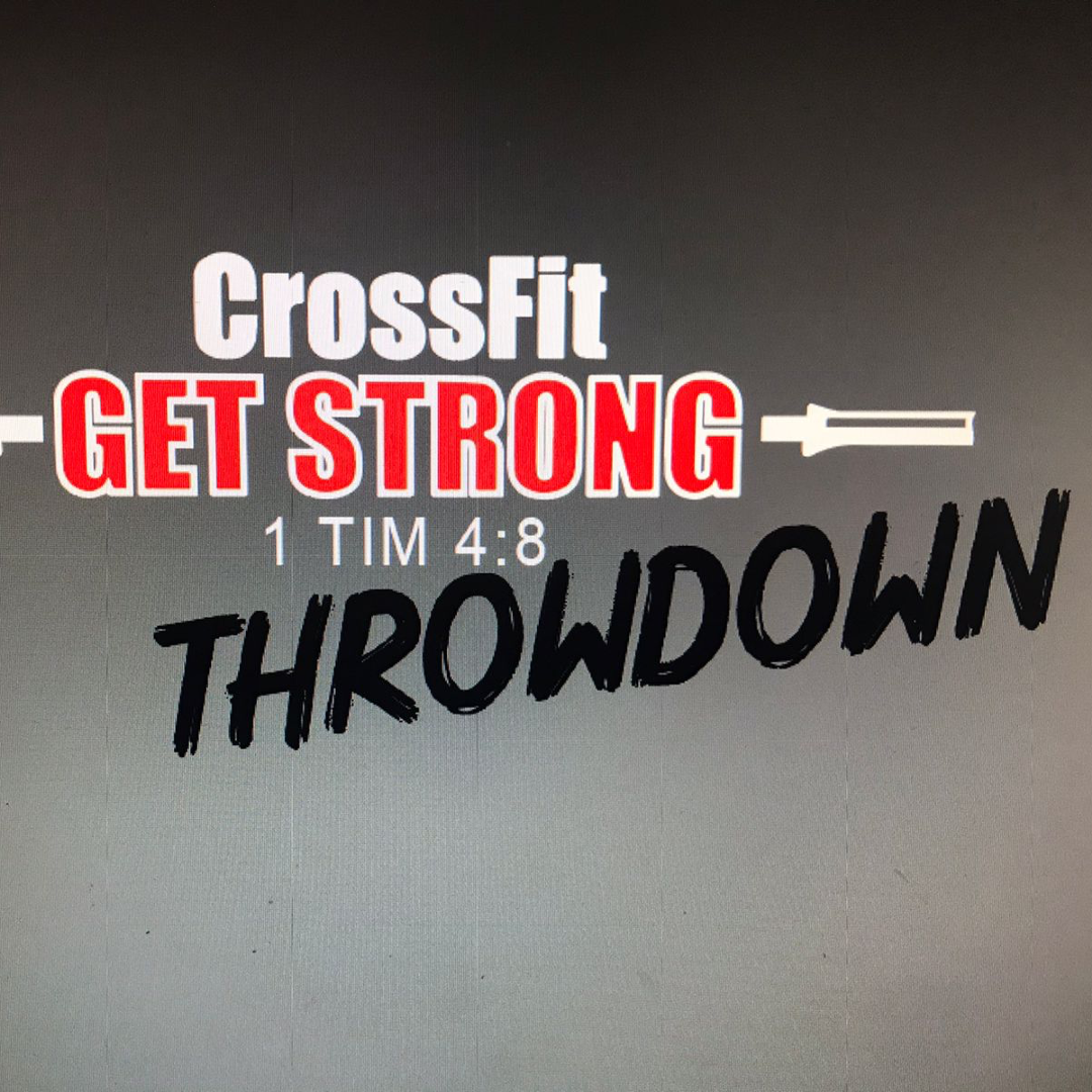The GET STRONG Throwdown  logo