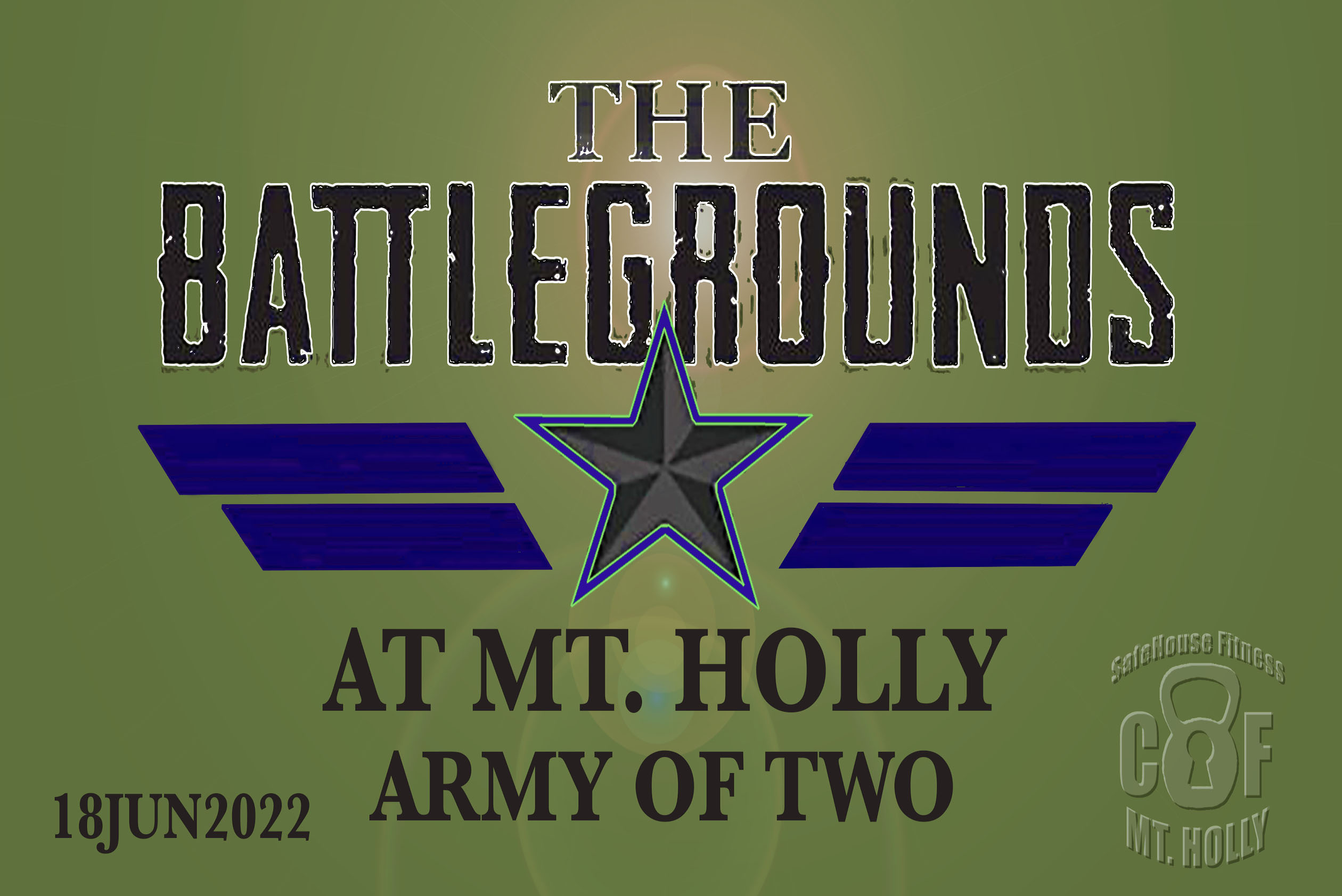 THE BATTLEGROUNDS AT MT. HOLLY "ARMY OF TWO" logo