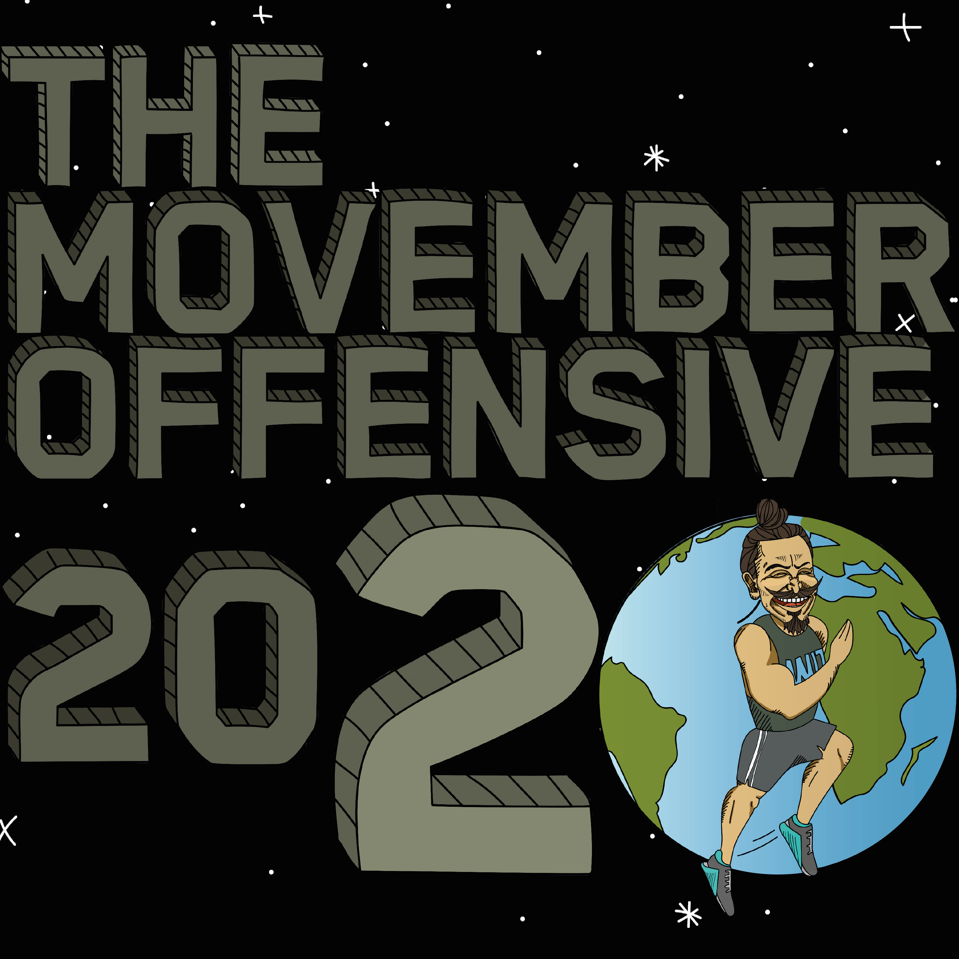 The Movember Offensive : 2020 - Once Around the Earth! logo